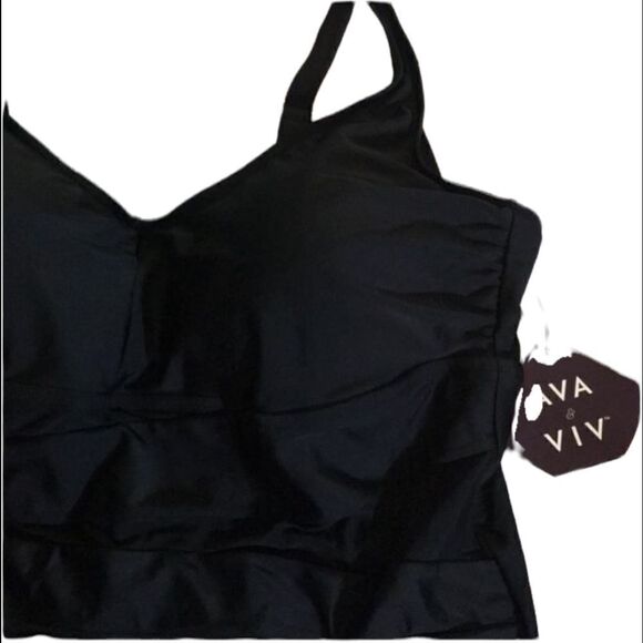 Ava & Viv Women’s Mesh Cut Out One Piece-Black (a) - Picture 3 of 4